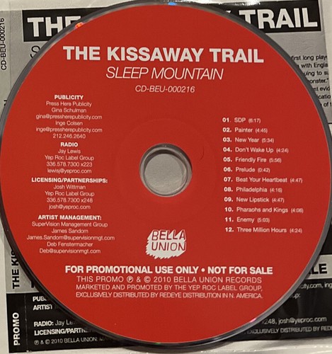 THE KISSAWAY TRAIL - SLEEP MOUNTAIN ADVANCE PROMO CD (*SLEEVE PACKAGE) - Picture 3 of 4