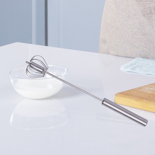 Edelstahl Schneebesen Hand Push Halbautomatischer Eierrührer Mixer - Bild 6 von 21