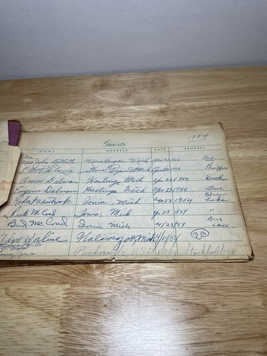 Vintage Guest Book Signed From 1954-1955 A Lot Of Michigan Names / Addresses! - Bild 6 von 24