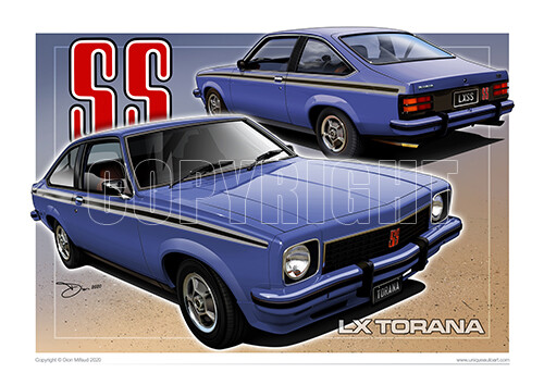 Torana LX SS Car Drawing - Holden Prints ( 30 Colours ) - Picture 9 of 34