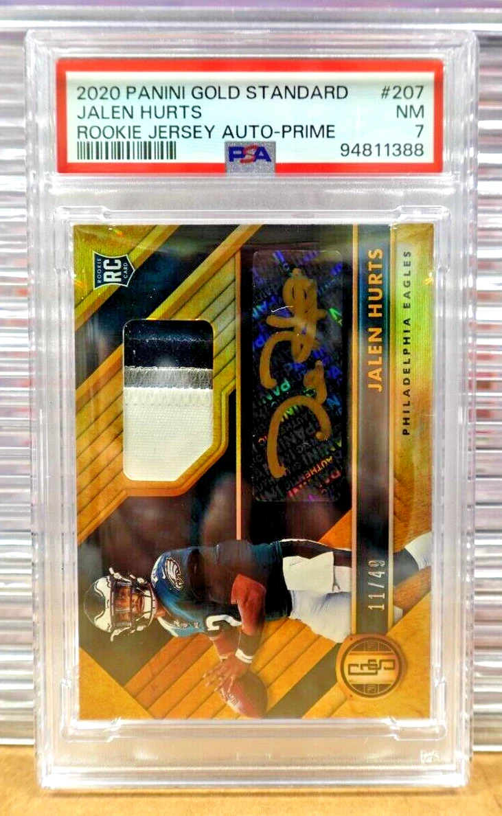 Jalen Hurts Panini Gold Standard #207 Rookie Jersey Autograph-Prime