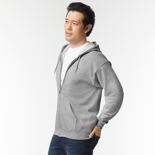 Gildan Pesado Cremallera Completa Sudadera con Capucha Para Hombres Clásica Sudadera con Capucha Unisex Jersey Top - Imagen 3 de 40