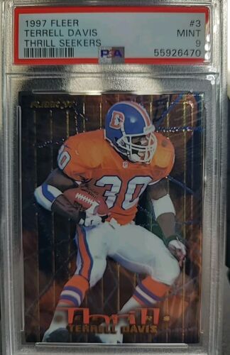 1997 Fleer Terrell Davis Thrill Seekers #3 PSA 9 - Pop 3 - 1 Higher
