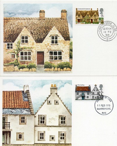 Architektur 4er Set Maxikarten 1970 mit entsprechenden Sonderstempeln - Bild 3 von 3