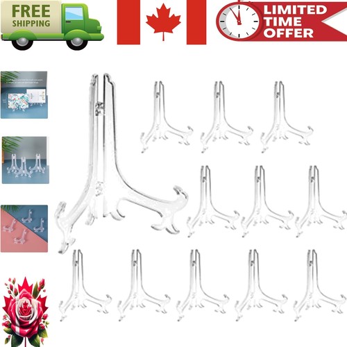 Versatile 4-Inch Clear Plastic Easels - Display Stands for Events & Birthdays - Photo 1 sur 8