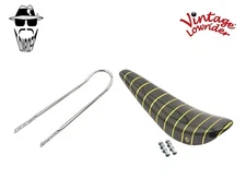 20" ORIGINAL LOWRIDER Black/Gold BANANA SEAT W/Chrome SissyBar FOR 20" Bicycle