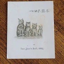 Antique Ephemera P.M.G. Military New Year's Ball 1884 Program ?Paymaster General