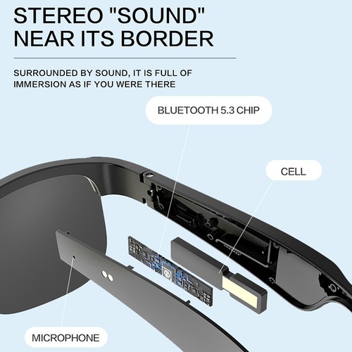Bluetooth Sunglasses AI Translator Glasses Polarized UV Protection Smart Eyewear - Picture 12 of 15