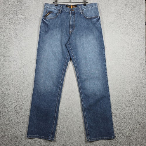 Jeans Ariat Para Hombres 34x34 Azul Serie M M3 Suelto Pierna Recta Denim Vaquero Occidental - Imagen 2 de 13