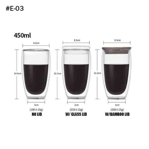 220/400mL Double Wall Coffee Cup Cocktail Cup Bar Tea Mug Glass Insulated Mug - Picture 25 of 27