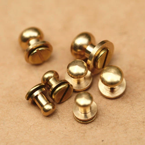 5-500pcs Stud Screw Round Head  Brass Nail Rivet Chicago Button DIY Leather - Image 2 of 4