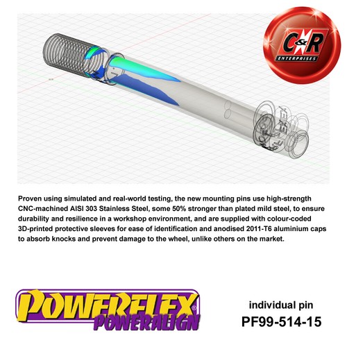 Powerflex Road Rueda Montaje Guía Pin para Volvo V70 (2008-2016) PF99-514-15 - Imagen 6 de 15