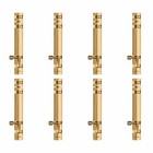 8 Pack Heavy Duty 4 Inch Aluminum Tower Bolt for Wooden Door Latch, Gold.