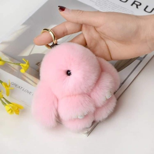 Pink Plush Rabbit Bag Pendant or Keyring - Picture 7 of 10