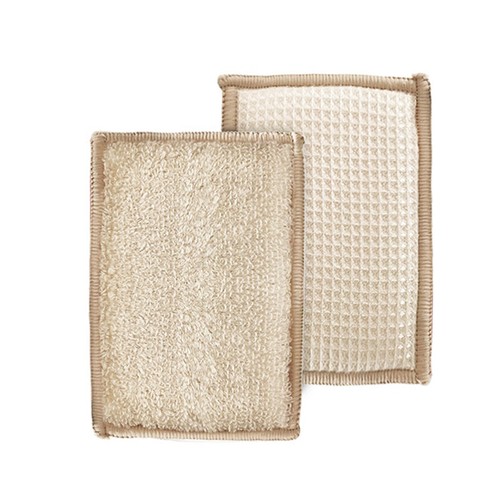 6pcs/set Bamboo Fiber Dishwashing Scouring Pads Dish Towel Sponge Scrub Rag - Zdjęcie 7 z 11