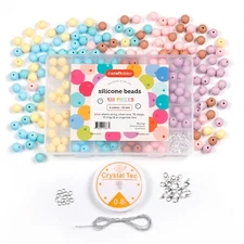 Incraftables Silicone Beads for Keychain making 120pcs Kit (6 Colors)