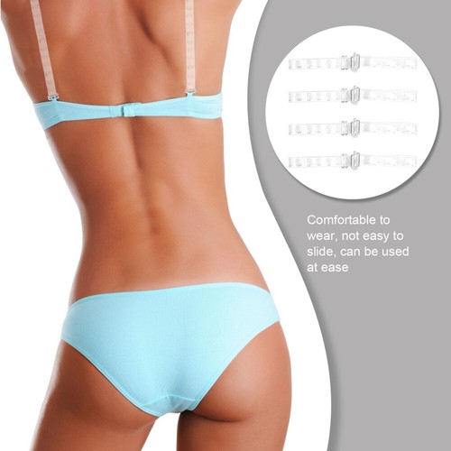 4 Pairs Bra with Decorative Straps Clear Bras See-through Miss Women's - Picture 12 of 12