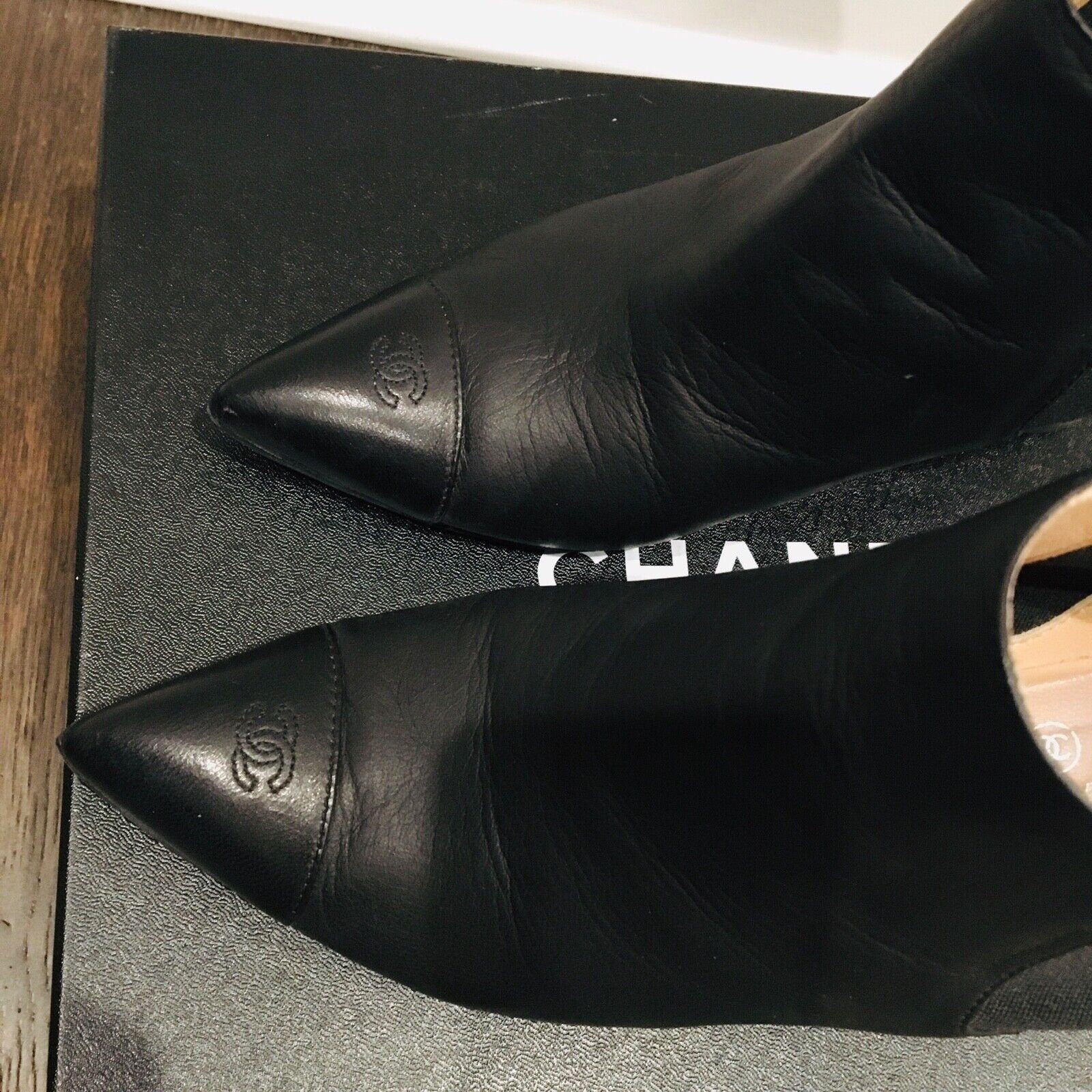 Chanel short boots size 39.5 black with silver - Gem Chanel short boots size 39.5 black with silver - Gem