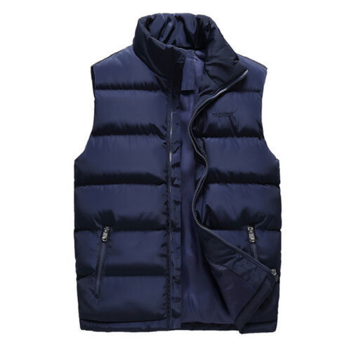 Men Quilted Bubble Puffer Waistcoat Vest Tank Top Padded Jacket Gilet Coat Solid - Bild 14 von 16