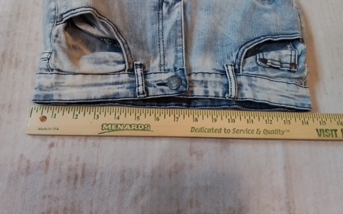 ENCRYPTED Jeans Moto Streetwear Youth 18 Blue Denim Ribbed Distressed - Picture 10 of 11