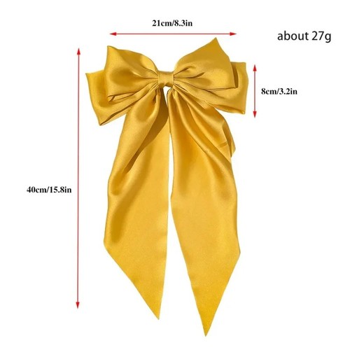 Big Satin Bow Hair Clip Women Girls Ribbon Barrette Clamp UK Elegant Hair Style - Picture 18 of 30
