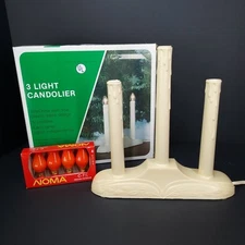 Vintage Christmas 3 Lite Candolier Electric Light Candelabra Dripping Noma C 