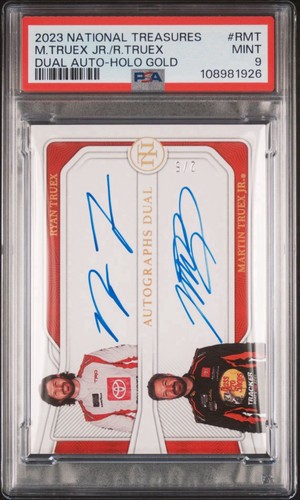 Ryan Martin Truex JR 2023 National Treasures Dual Auto Holo Gold #d /5 PSA 9 🔥 - Picture 1 of 3
