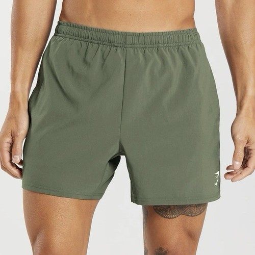 Gymshark Arrival Shorts 5" leicht schmale Passform grün Kern sportlich Herren Small