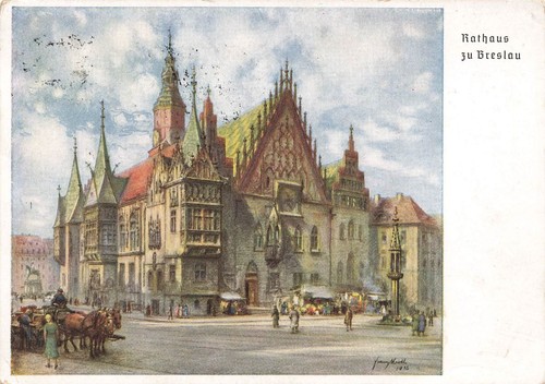 AK Breslau Ayuntamiento Silesia 1939 Tarjeta Postal - Imagen 1 de 2