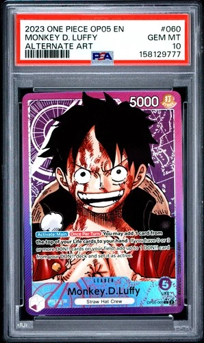 2023 ONE PIECE OP05-AWAKENING OF THE NEW ERA ALT ART #060 MONKEY D. LUFFY PSA 10