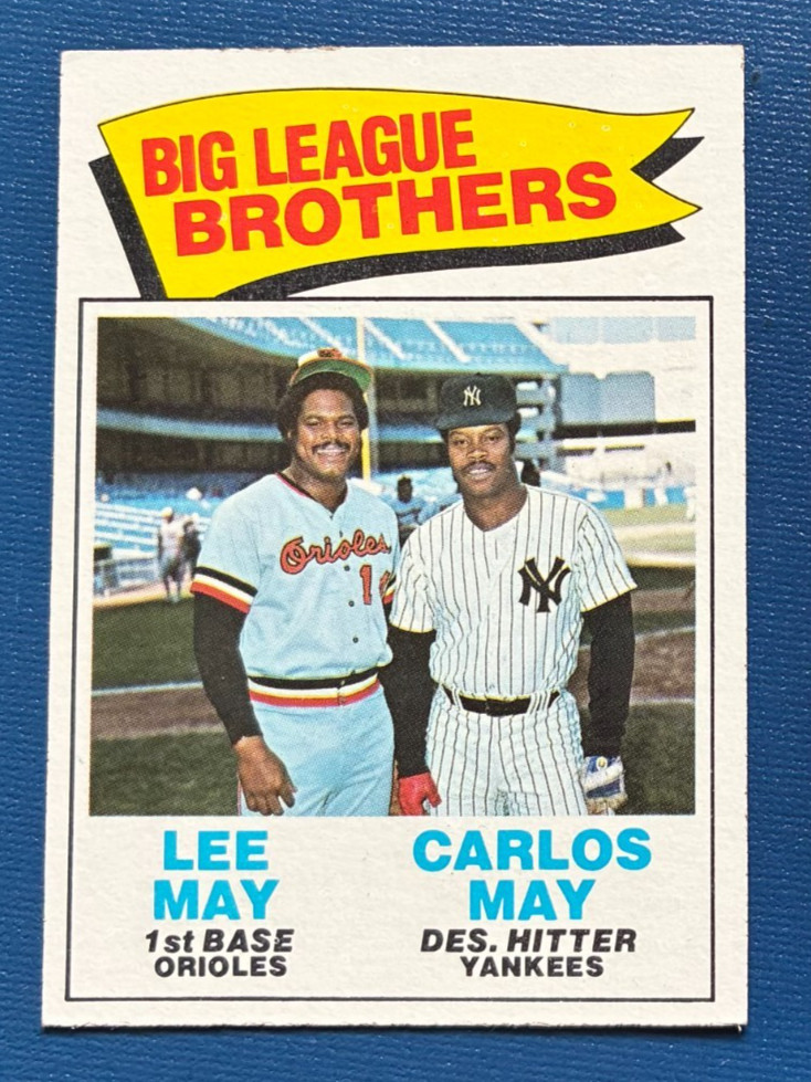 1977 Topps Baseball #633 Brothers Lee & Carlos May - New York Yankees - EX-MT