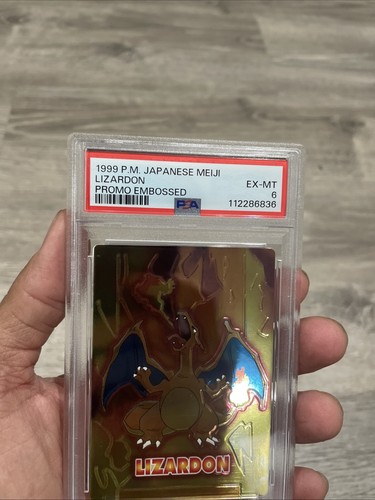POKEMON 1999 MEIJI PROMO LIZARDON CHARIZARD IN RILIEVO PSA 6 - Foto 2 di 6
