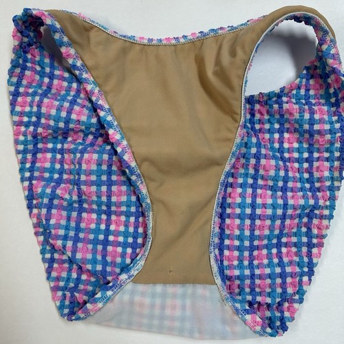 Vintage Hobie S/M Pink Blue Gingham Plaid Two Piece Bikini Swimsuit 90s Beach - Picture 15 of 19