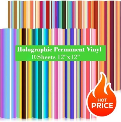 #ad #ad 10 Sheets Holographic Permanent Vinyl 12quot;x12quot; Vinyl for Cricut amp; Silhouette $7.69