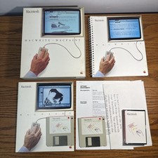 VTG RARE 1984 Macintosh 128K M0001 MacWrite MacPaint BOX Set 1st Mac Software