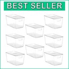 Durable XLarge Clear Storage Bins with Handles - Ideal for Pantry & Closet