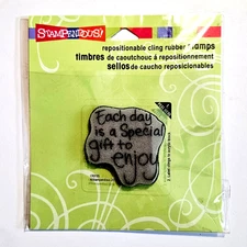 ENJOY GIFT Stampendous Cling Rubber Stamp CRD185 Saying Each Day Special bb139