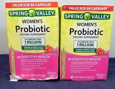 TWO Spring Valley Probiotic ALLEGEN FREE 1 Billion 60X2 Exp 7/26