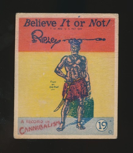 1937 R21 Wolverine Gum RIPLEY'S BELIEVE IT OR NOT! -#19 Eine Platte im Kannibalismus - Bild 1 von 2