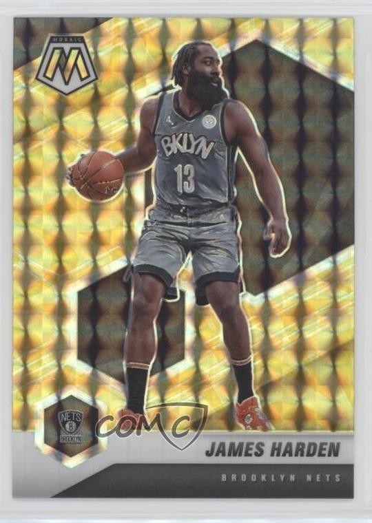 2020-21 Panini Mosaic Reactive Yellow Prizm James Harden #173 9o3