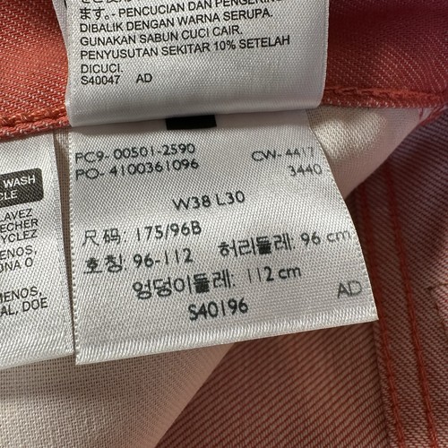 NWT Levi 501 Pink Raw Unwashed Denim, Shrink to Fit, 38x 30, Button fly, Preppy - Picture 18 of 19