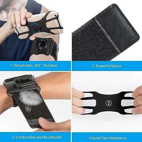 Running Armband Phone Holder, Arm&Wrist Phone Holder with 2 Different Lengths - 第 6/7 張圖片