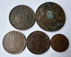 Group of 5 Queen Victoria India / Ceylon Copper Coins