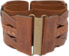 Evogues Braided Elastic Stretchy Retro Wide Waist Cinch Belt