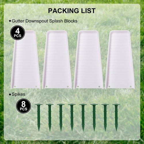 Confezione da 4 Prolunghe per Grondaia Downspout,Blocco Splash Grondaia Pioggia Downspout,Downspo... - Foto 8 di 8