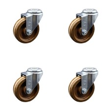 4 Inch High Temp Phenolic Wheel Swivel Bolt Hole Caster Set Service Caster Brand