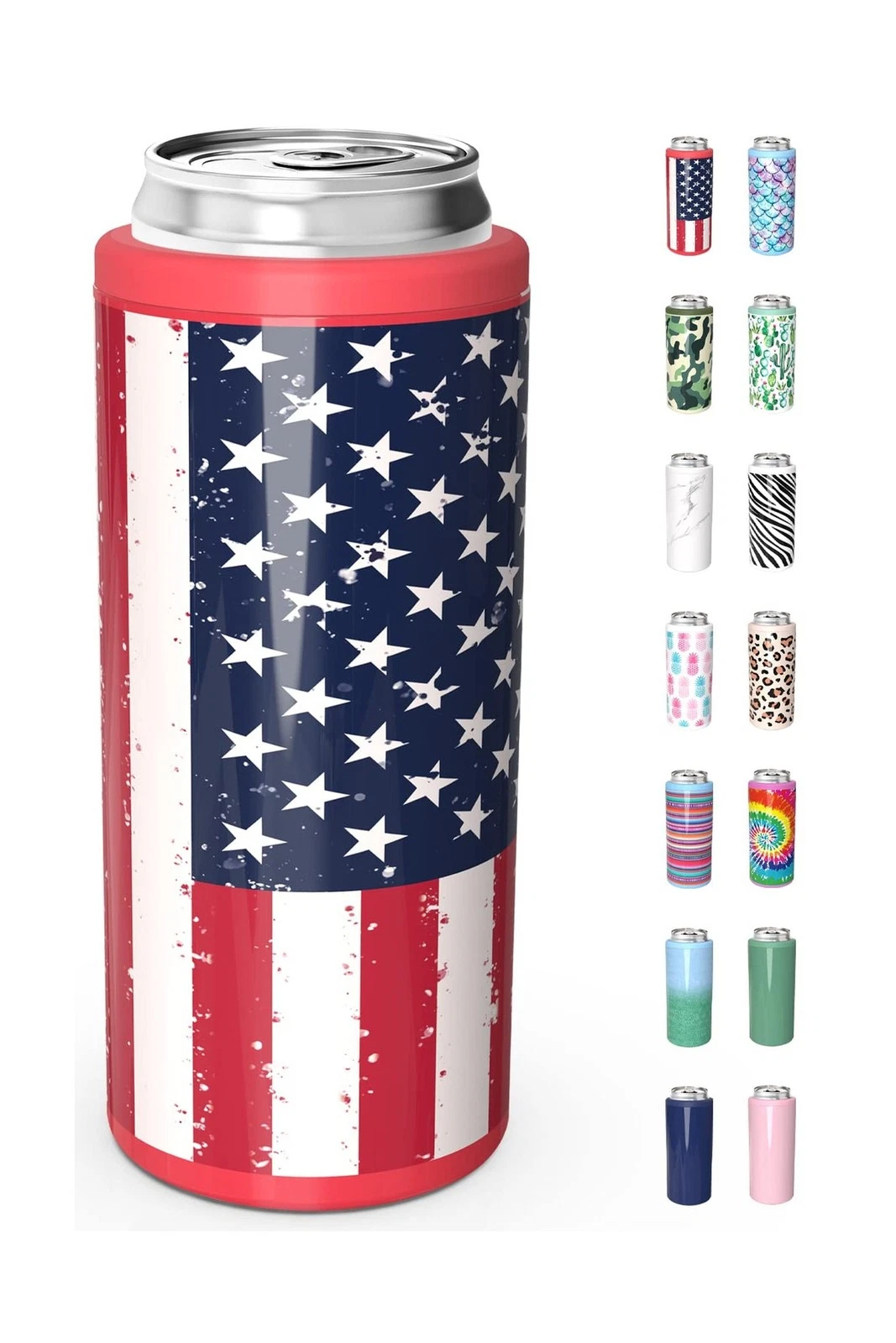TILUCK Skinny Can Cooler for Slim Beer & Hard Seltzer, Stainless Steel, Doucl...