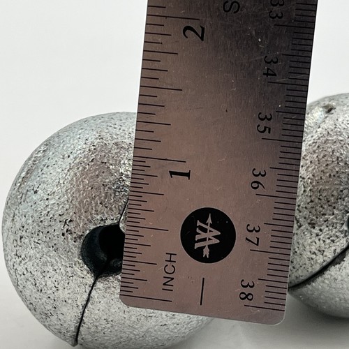 2 Vintage Cast Iron Horn Float Weight Cable Clamp On Smiley Face - Picture 9 of 9