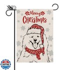 Merry Christmas Garden Flag Samoyed Dog with Scarf Xmas Winter Holiday Decora