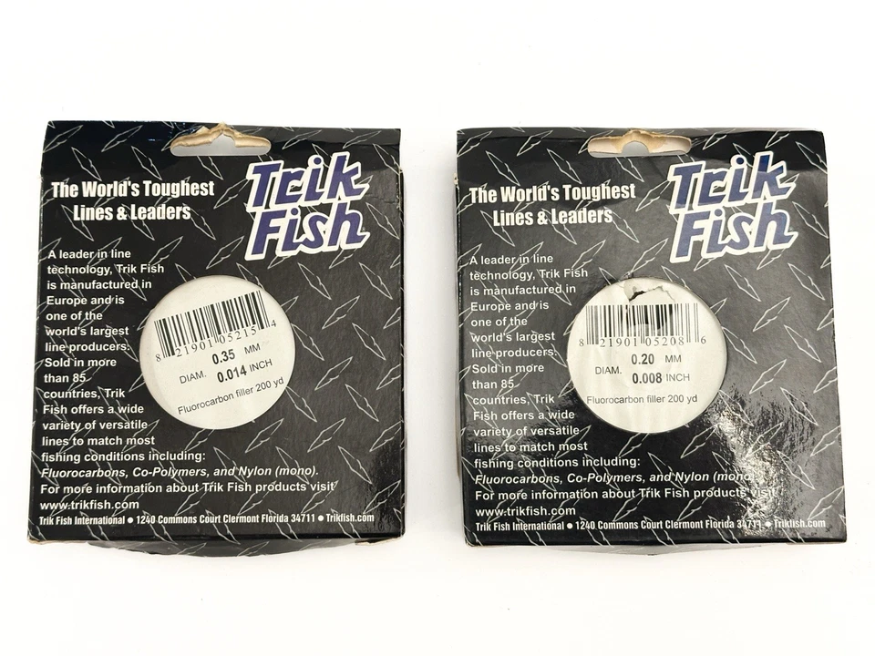 NUEVO Trik Fish Fluorocarbono 15 lb Y 8 lb Prueba - 200yds Paquete de 2 400yds Total Foto 2 de 3